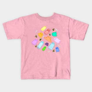 Halloween Boo ghost jellyfish colorful Kids T-Shirt